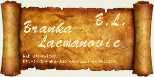 Branka Lacmanović vizit kartica